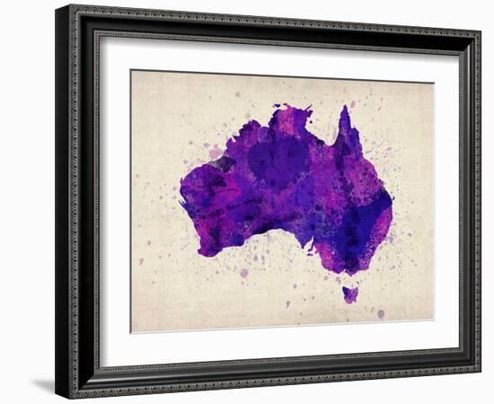 Australia Paint Splashes Map-Michael Tompsett-Framed Art Print