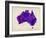 Australia Paint Splashes Map-Michael Tompsett-Framed Art Print