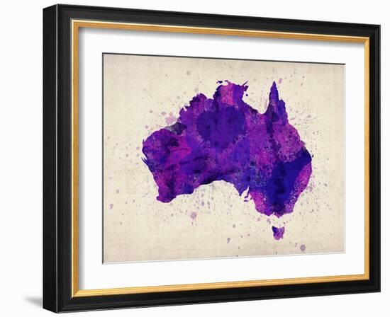 Australia Paint Splashes Map-Michael Tompsett-Framed Art Print