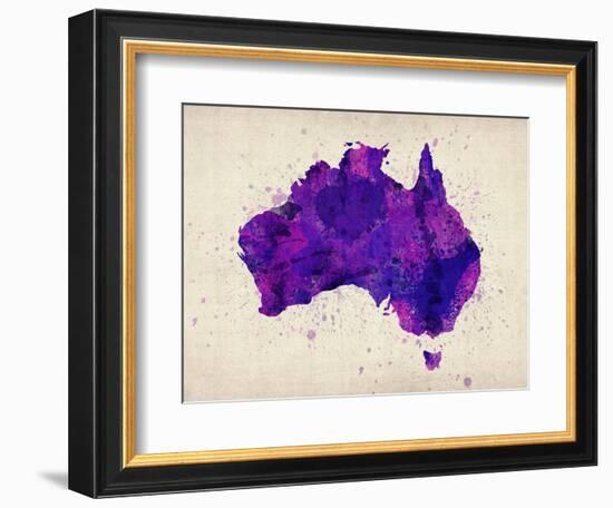 Australia Paint Splashes Map-Michael Tompsett-Framed Premium Giclee Print