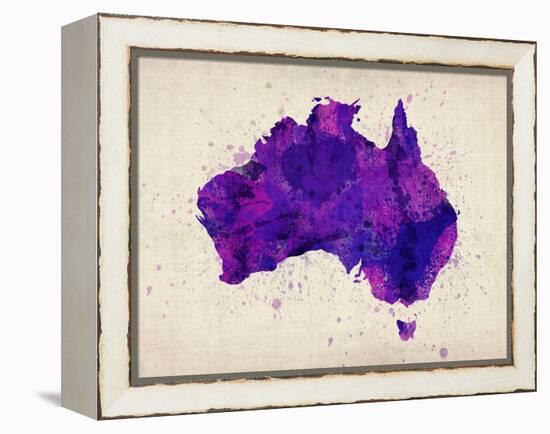 Australia Paint Splashes Map-Michael Tompsett-Framed Stretched Canvas