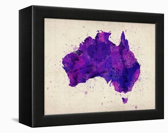 Australia Paint Splashes Map-Michael Tompsett-Framed Stretched Canvas