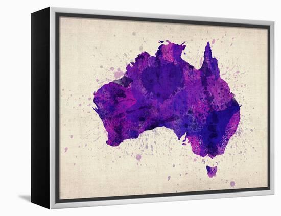 Australia Paint Splashes Map-Michael Tompsett-Framed Stretched Canvas