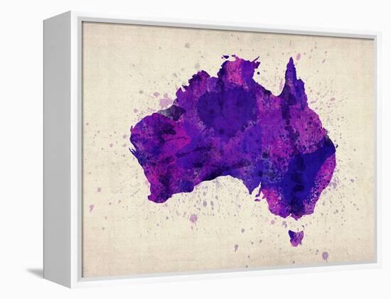 Australia Paint Splashes Map-Michael Tompsett-Framed Stretched Canvas