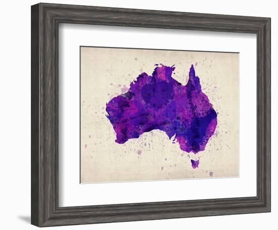 Australia Paint Splashes Map-Michael Tompsett-Framed Art Print