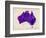 Australia Paint Splashes Map-Michael Tompsett-Framed Art Print