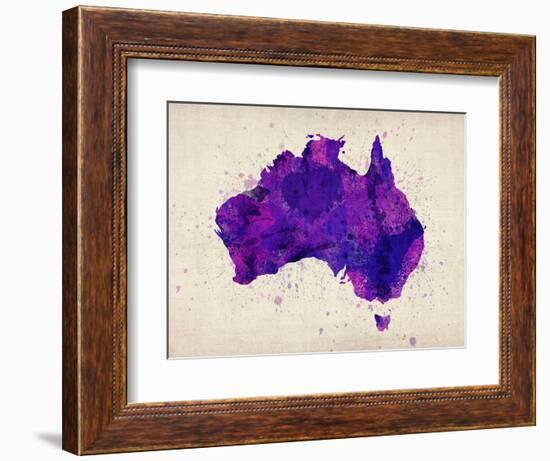 Australia Paint Splashes Map-Michael Tompsett-Framed Art Print