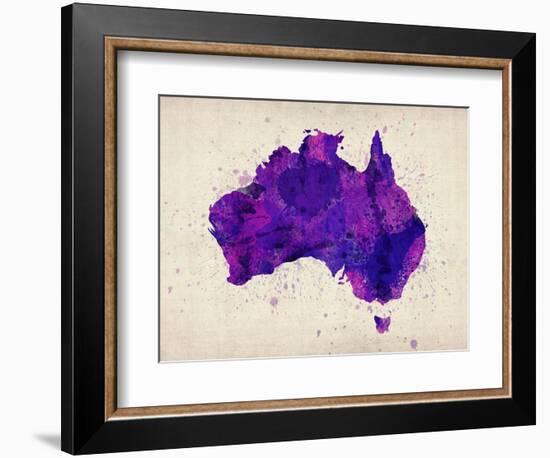 Australia Paint Splashes Map-Michael Tompsett-Framed Art Print