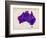 Australia Paint Splashes Map-Michael Tompsett-Framed Art Print