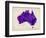 Australia Paint Splashes Map-Michael Tompsett-Framed Art Print