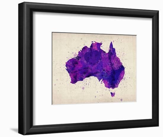 Australia Paint Splashes Map-Michael Tompsett-Framed Art Print