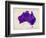 Australia Paint Splashes Map-Michael Tompsett-Framed Art Print