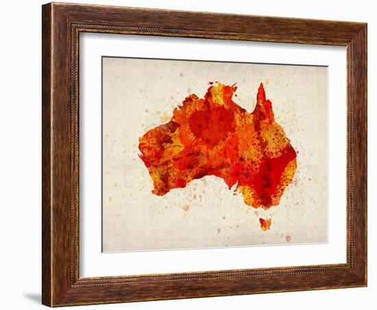 Australia Paint Splashes Map-Michael Tompsett-Framed Art Print