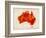 Australia Paint Splashes Map-Michael Tompsett-Framed Art Print