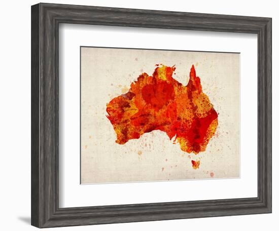 Australia Paint Splashes Map-Michael Tompsett-Framed Art Print