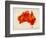 Australia Paint Splashes Map-Michael Tompsett-Framed Art Print