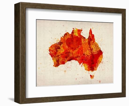 Australia Paint Splashes Map-Michael Tompsett-Framed Art Print