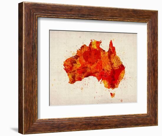 Australia Paint Splashes Map-Michael Tompsett-Framed Art Print