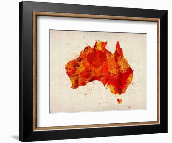 Australia Paint Splashes Map-Michael Tompsett-Framed Art Print