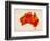 Australia Paint Splashes Map-Michael Tompsett-Framed Art Print