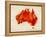 Australia Paint Splashes Map-Michael Tompsett-Framed Stretched Canvas