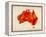 Australia Paint Splashes Map-Michael Tompsett-Framed Stretched Canvas