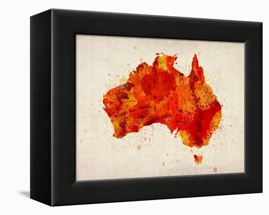 Australia Paint Splashes Map-Michael Tompsett-Framed Stretched Canvas