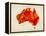 Australia Paint Splashes Map-Michael Tompsett-Framed Stretched Canvas