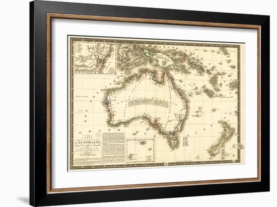 Australia - Panoramic Map-Lantern Press-Framed Art Print