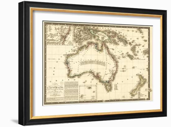 Australia - Panoramic Map-Lantern Press-Framed Art Print