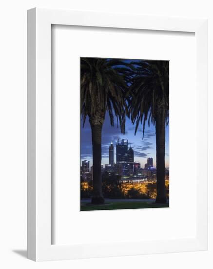 Australia, Perth, City Skyline from Kings Park, Dawn-Walter Bibikow-Framed Photographic Print