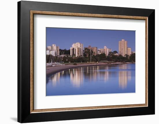 Australia, Perth, South Perth Buildings Along Swan River, Dawn-Walter Bibikow-Framed Photographic Print