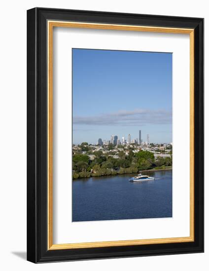 Australia, Queensland. Brisbane River View of Downtown City Skyline-Cindy Miller Hopkins-Framed Photographic Print