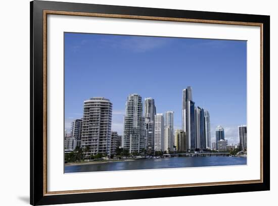 Australia, Queensland, Gold Coast. Waterfront View of Surfers Paradise-Cindy Miller Hopkins-Framed Photographic Print
