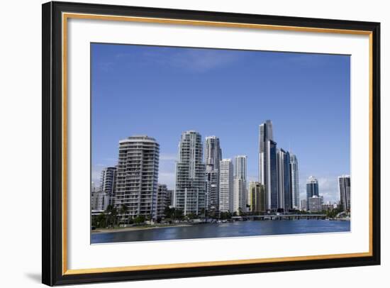 Australia, Queensland, Gold Coast. Waterfront View of Surfers Paradise-Cindy Miller Hopkins-Framed Photographic Print