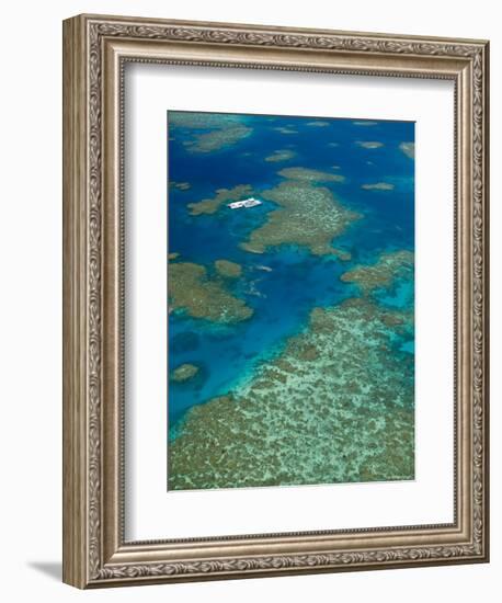 Australia, Queensland, North Coast, Cairns Area, Great Barrier Reef, Aerial View of Moore Reef-Walter Bibikow-Framed Photographic Print