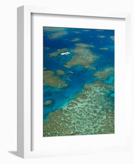 Australia, Queensland, North Coast, Cairns Area, Great Barrier Reef, Aerial View of Moore Reef-Walter Bibikow-Framed Photographic Print