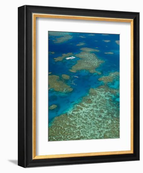 Australia, Queensland, North Coast, Cairns Area, Great Barrier Reef, Aerial View of Moore Reef-Walter Bibikow-Framed Photographic Print