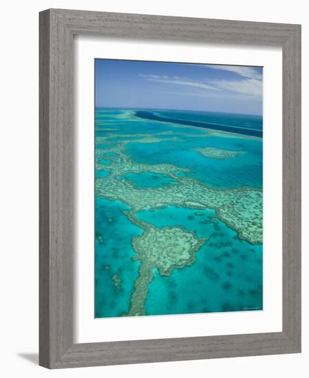 Australia, Queensland, Whitsunday Coast, Great Barrier Reef, Aerial View-Walter Bibikow-Framed Photographic Print