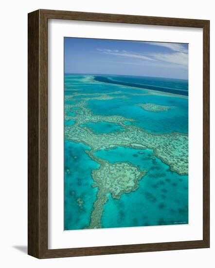 Australia, Queensland, Whitsunday Coast, Great Barrier Reef, Aerial View-Walter Bibikow-Framed Photographic Print