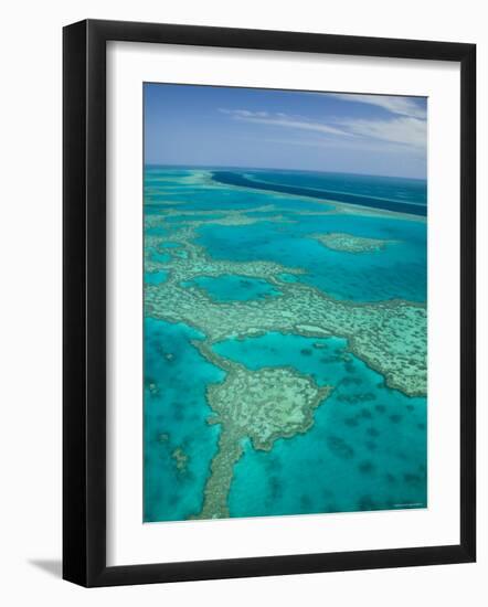 Australia, Queensland, Whitsunday Coast, Great Barrier Reef, Aerial View-Walter Bibikow-Framed Photographic Print