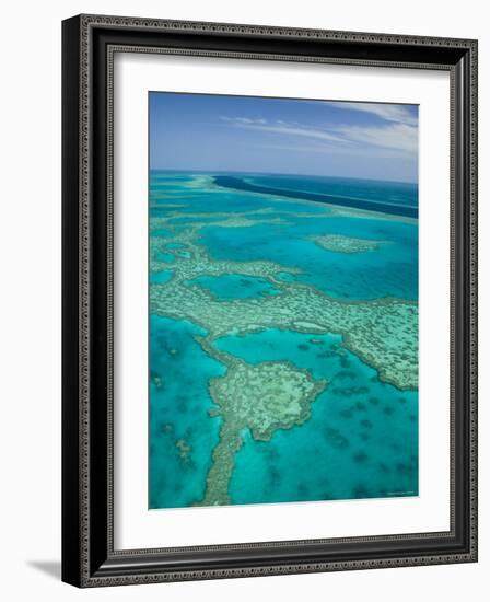 Australia, Queensland, Whitsunday Coast, Great Barrier Reef, Aerial View-Walter Bibikow-Framed Photographic Print
