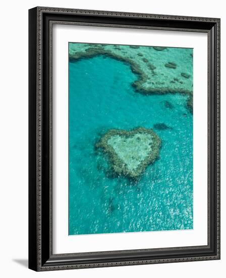 Australia, Queensland, Whitsunday Coast, Great Barrier Reef, Heart Reef, Aerial View-Walter Bibikow-Framed Photographic Print