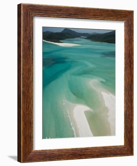 Australia, Queensland, Whitsunday Coast, Whitsunday Islands, Whitehaven Beach, Aerial View-Walter Bibikow-Framed Photographic Print