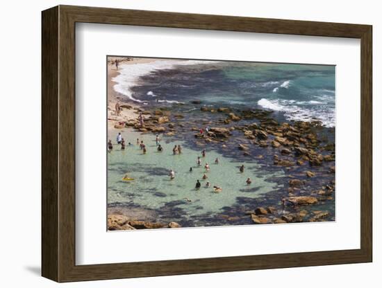 Australia, Sydney, Bronte, Bronte Beach, Elevated View-Walter Bibikow-Framed Photographic Print