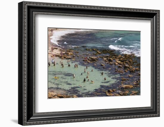 Australia, Sydney, Bronte, Bronte Beach, Elevated View-Walter Bibikow-Framed Photographic Print