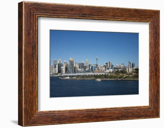 Australia, Sydney. Downtown Skyline from White Bay Harbor-Cindy Miller Hopkins-Framed Photographic Print