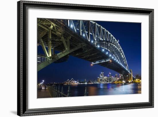 Australia, Sydney Harbor Bridge and Skyline from Milsons Point-Walter Bibikow-Framed Photographic Print