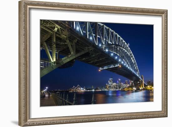 Australia, Sydney Harbor Bridge and Skyline from Milsons Point-Walter Bibikow-Framed Photographic Print