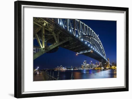 Australia, Sydney Harbor Bridge and Skyline from Milsons Point-Walter Bibikow-Framed Photographic Print